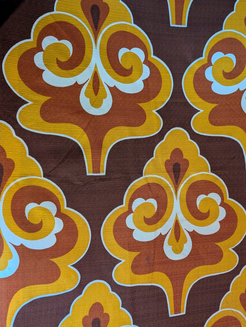 Vintage Brown, Orange and Yellow Retro Fabric Panel